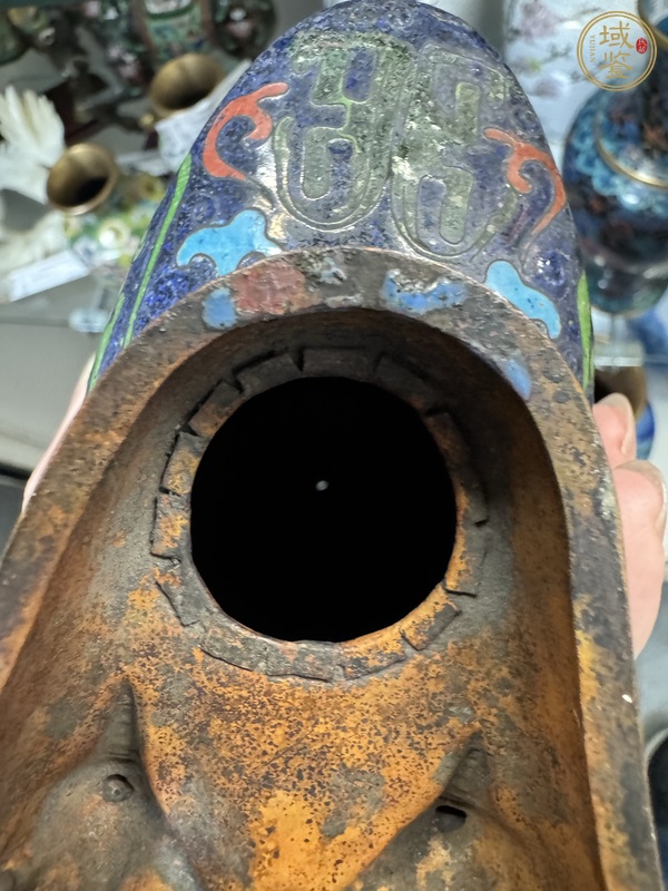 古玩雜項景泰藍鴨子擺件真品鑒賞圖