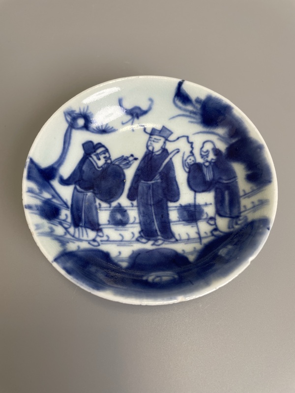 古玩陶瓷清中期 青花福祿壽三星人物紋筆舔拍賣,當(dāng)前價格460元
