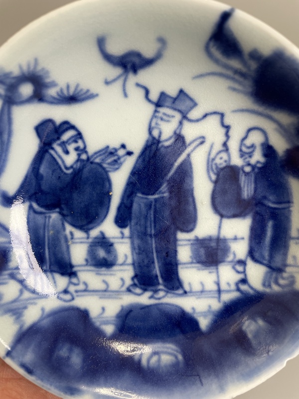 古玩陶瓷清中期 青花福祿壽三星人物紋筆舔拍賣,當(dāng)前價格460元