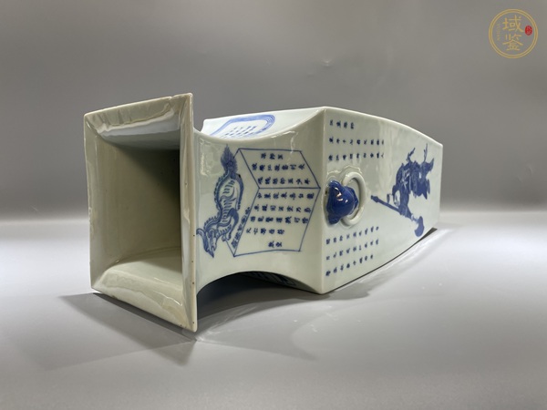 古玩陶瓷清道光 極品青花無雙譜四方瓶真品鑒賞圖