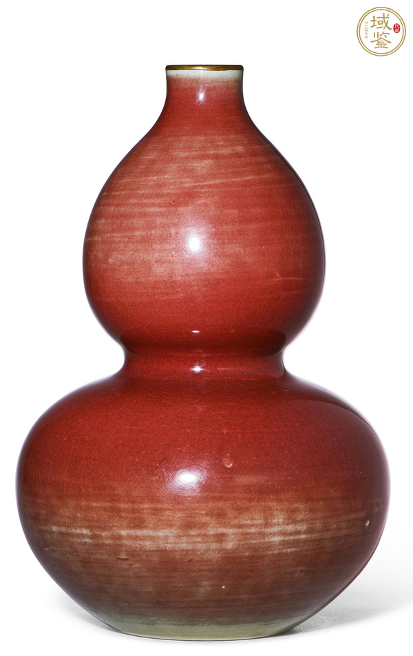 古玩陶瓷紅釉葫蘆瓶真品鑒賞圖