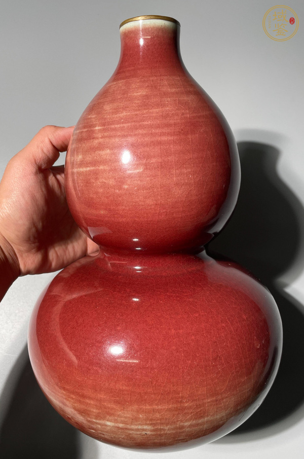 古玩陶瓷紅釉葫蘆瓶真品鑒賞圖