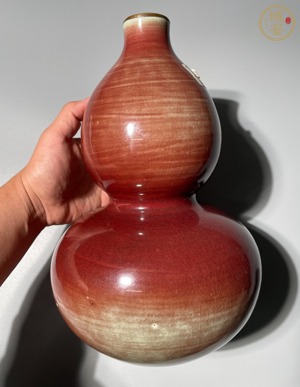 古玩陶瓷紅釉葫蘆瓶真品鑒賞圖