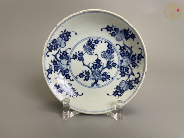 古玩清雍正 青花福壽三多紋盤真品鑒賞圖