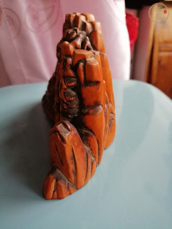 古玩雜項黃楊木雕山子真品鑒賞圖