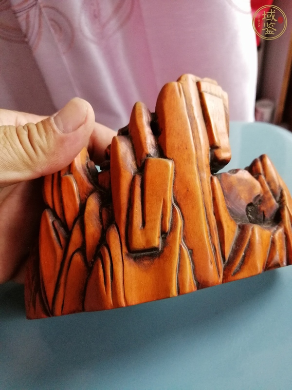 古玩雜項黃楊木雕山子真品鑒賞圖