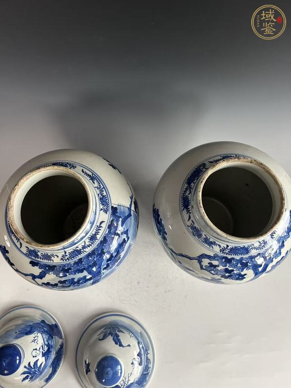 古玩陶瓷清光緒 青花人物紋將軍罐真品鑒賞圖
