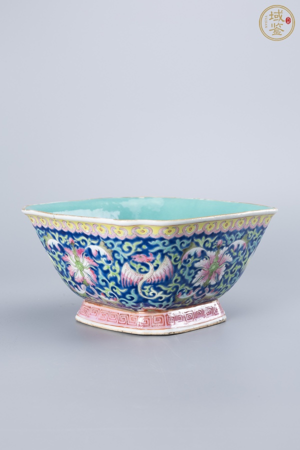 古玩晚清細(xì)路粉彩高足碗真品鑒賞圖