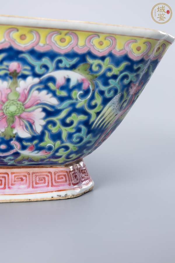 古玩陶瓷晚清細路粉彩高足碗真品鑒賞圖