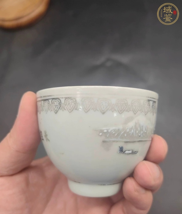 古玩陶瓷雪景山水紋馬杯真品鑒賞圖