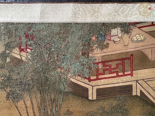 古玩字畫仇英款工筆人物手卷真品鑒賞圖
