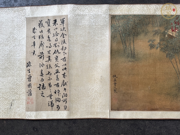 古玩字畫仇英款工筆人物手卷真品鑒賞圖