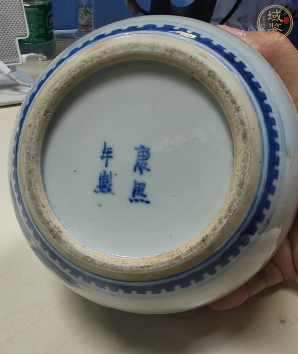 古玩陶瓷仕女嬰戲紋青花罐真品鑒賞圖