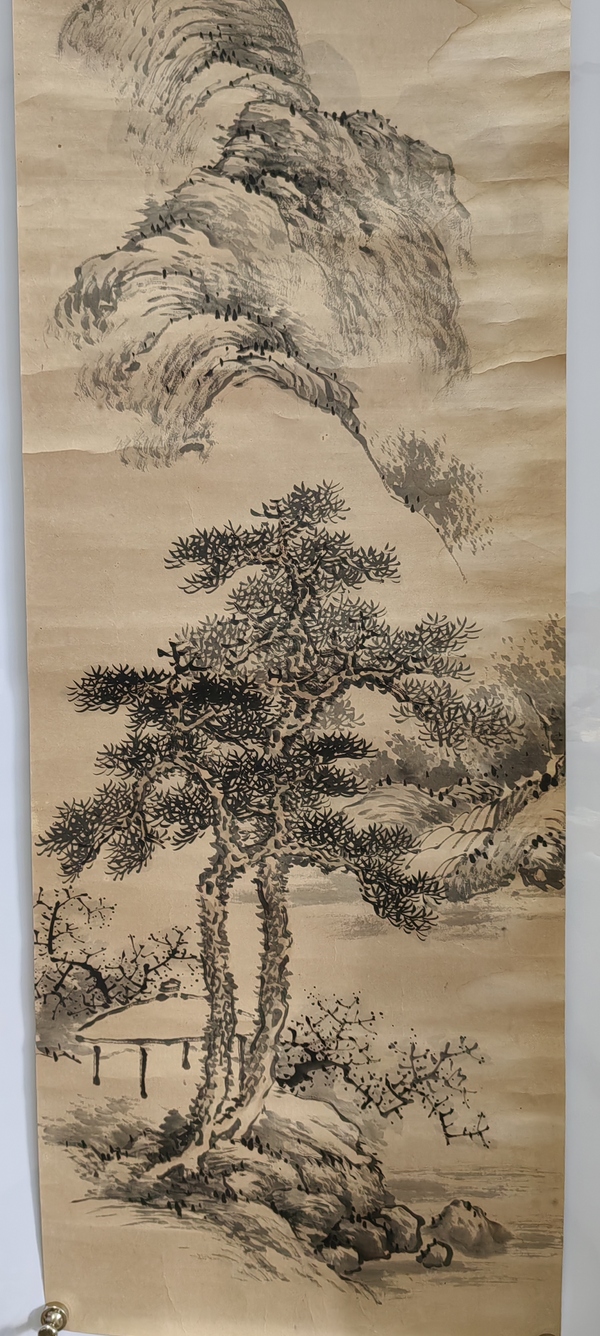 古玩字畫清晚期山水拍賣,當前價格200元