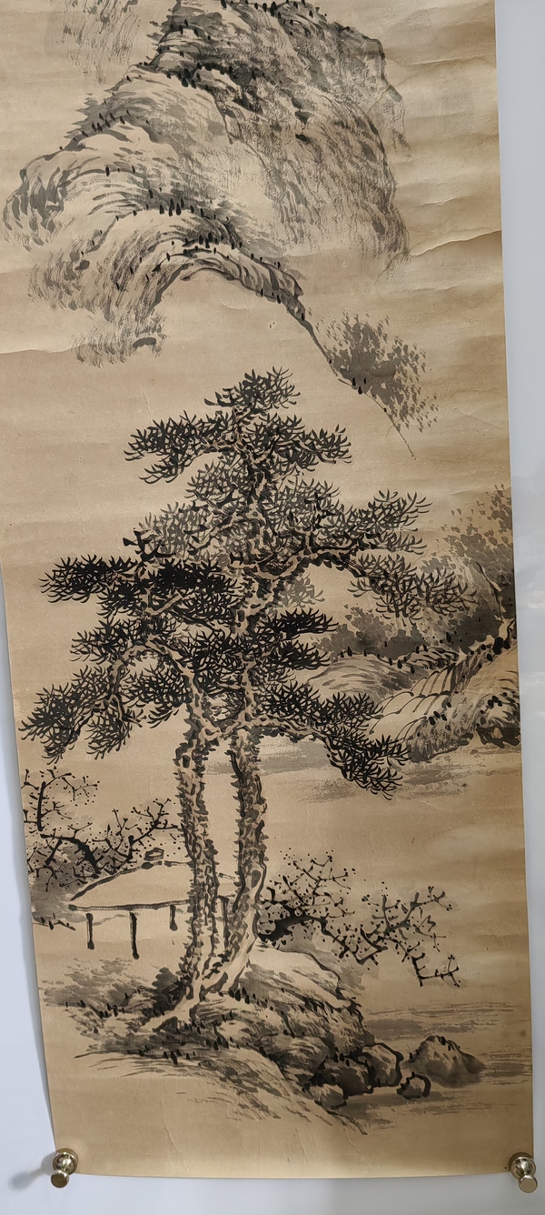 古玩字畫清晚期山水拍賣,當前價格200元