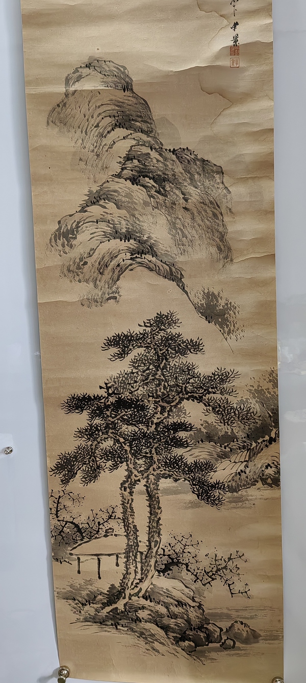 古玩字畫清晚期山水拍賣,當前價格200元