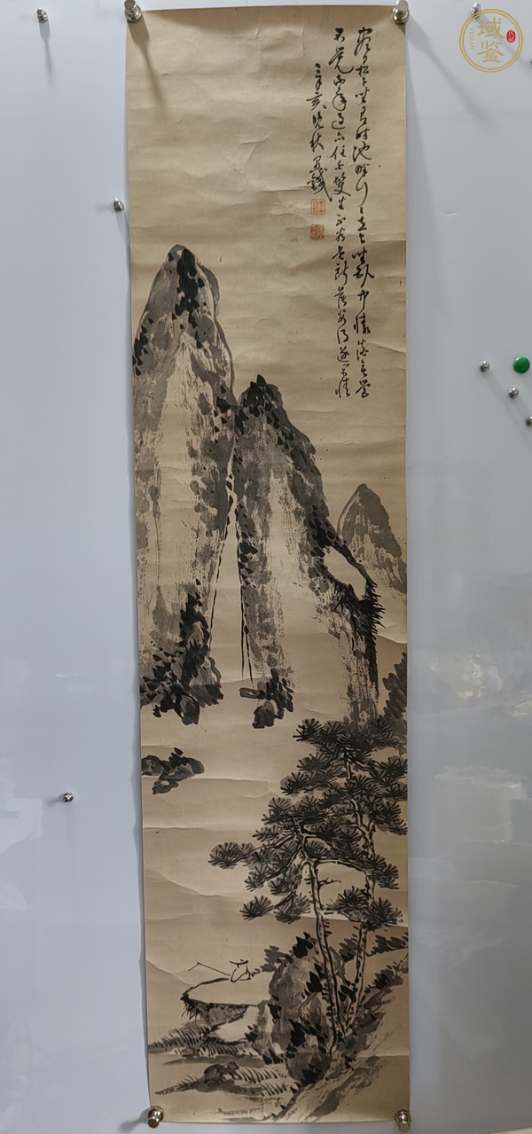 古玩清末民初山水《垂釣》真品鑒賞圖