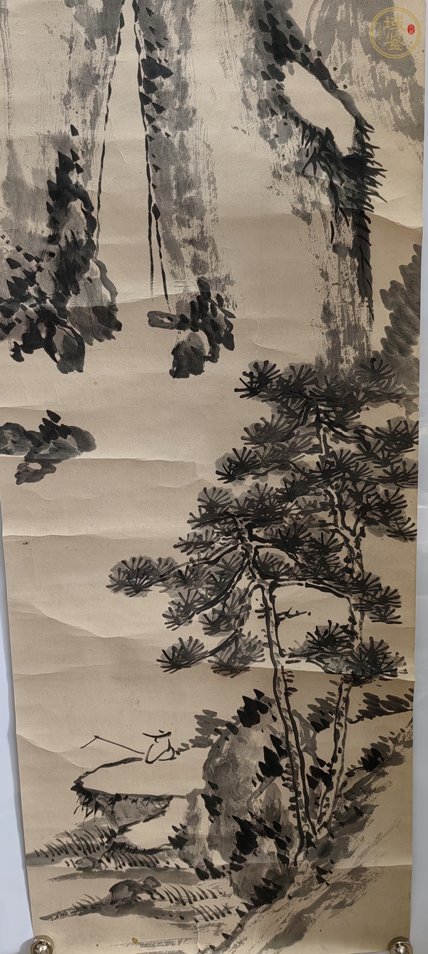 古玩字畫清末民初山水《垂釣》真品鑒賞圖