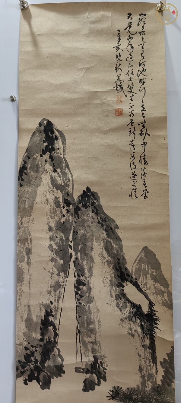 古玩字畫清末民初山水《垂釣》真品鑒賞圖