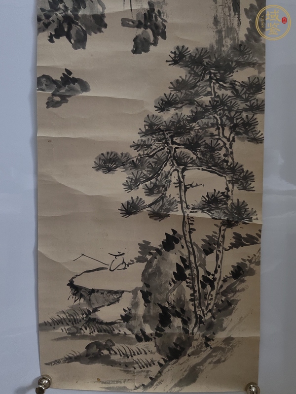 古玩字畫清末民初山水《垂釣》真品鑒賞圖
