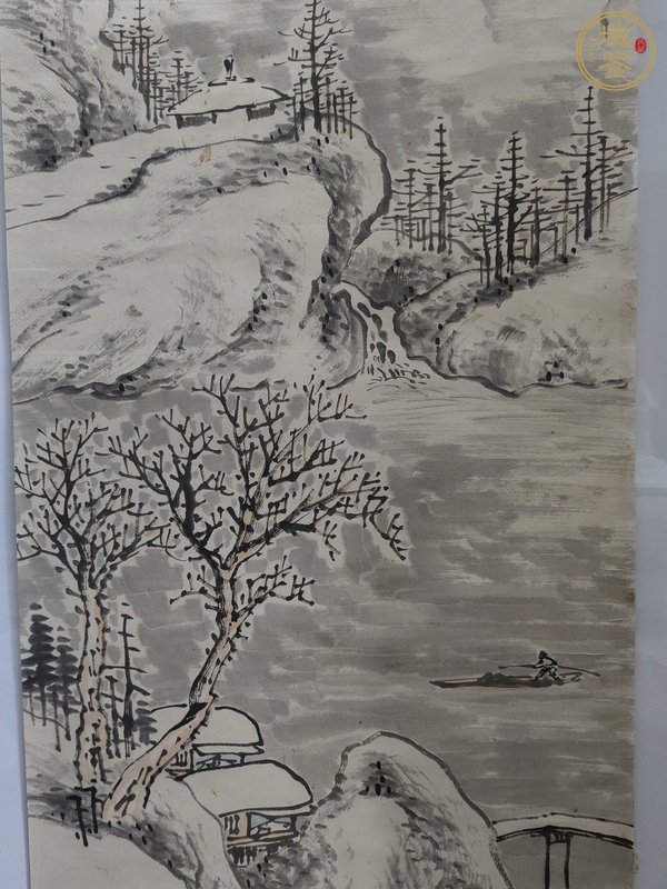 古玩字畫民國《寒江獨釣》真品鑒賞圖