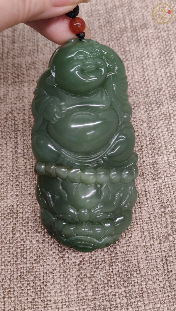 古玩玉器碧玉佛公雕件真品鑒賞圖