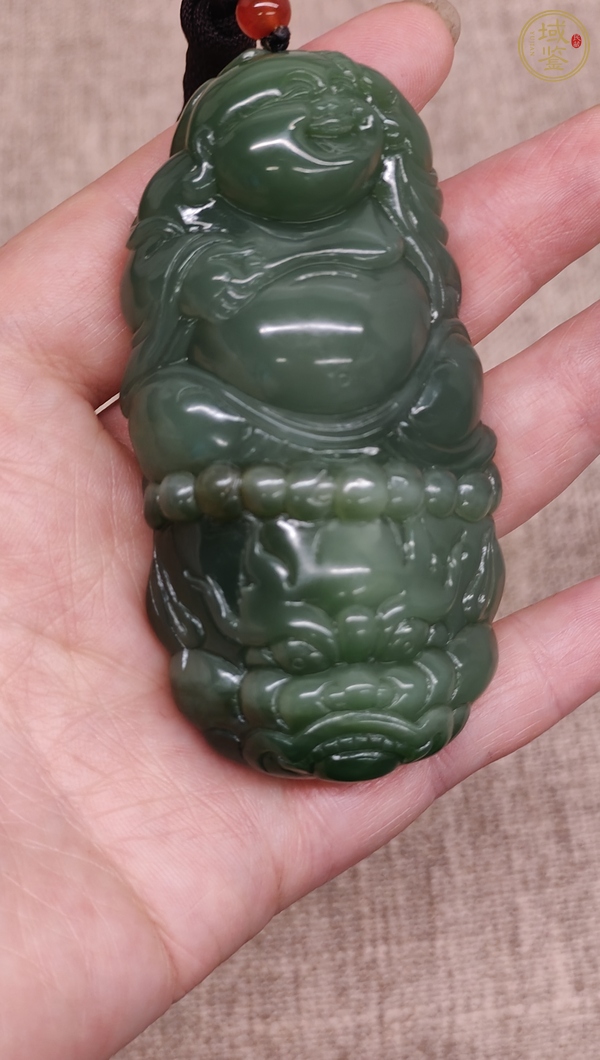 古玩玉器碧玉佛公雕件真品鑒賞圖