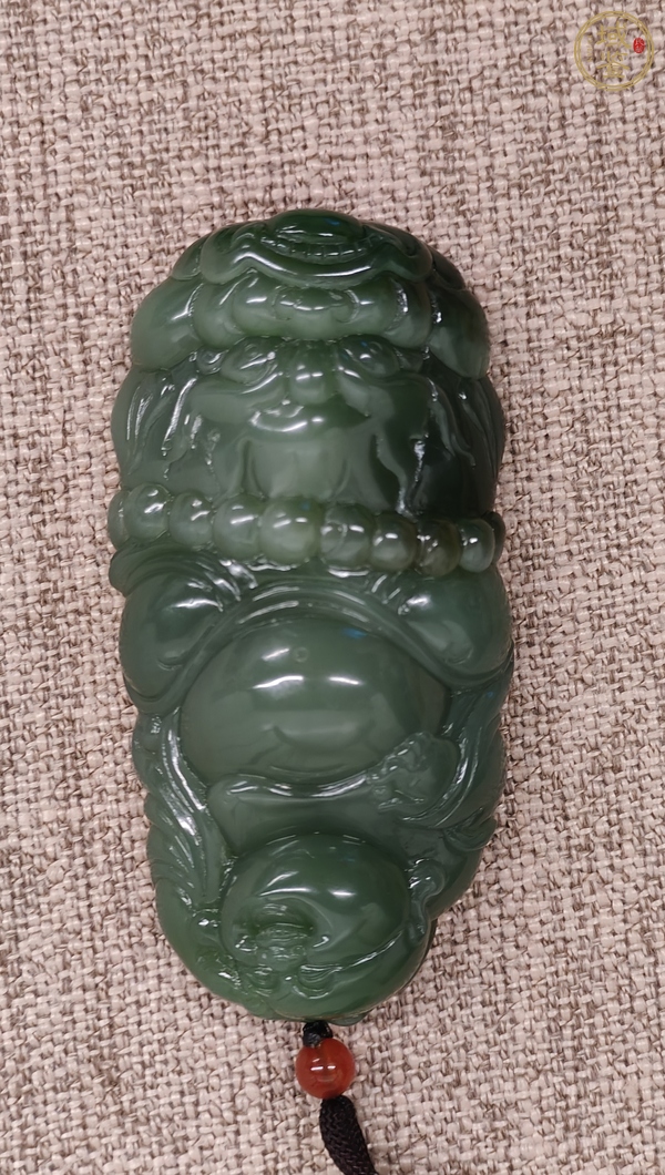 古玩玉器碧玉佛公雕件真品鑒賞圖