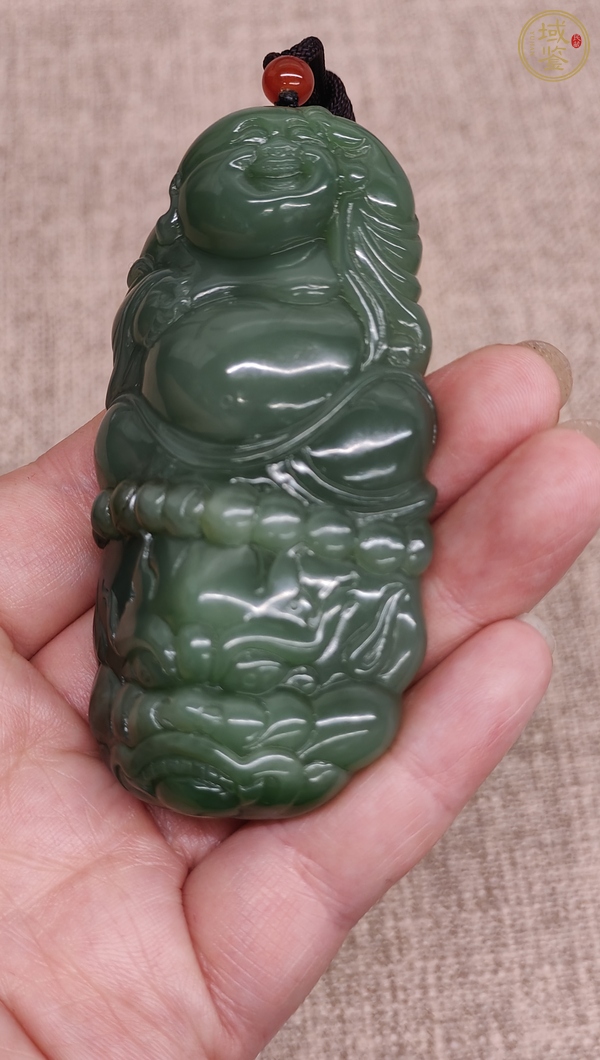 古玩玉器碧玉佛公雕件真品鑒賞圖