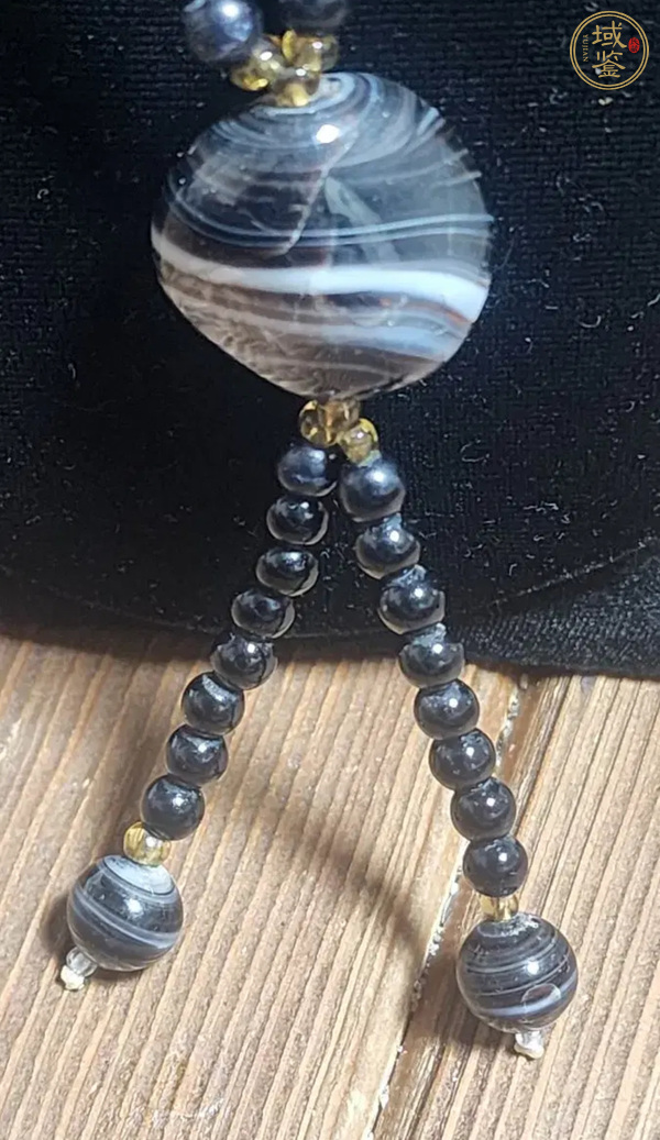 古玩玉器纏絲瑪瑙珠真品鑒賞圖