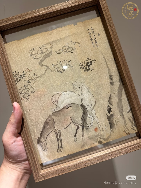古玩字畫雙駿真品鑒賞圖