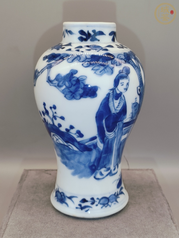 古玩陶瓷光緒青花人物瓶真品鑒賞圖