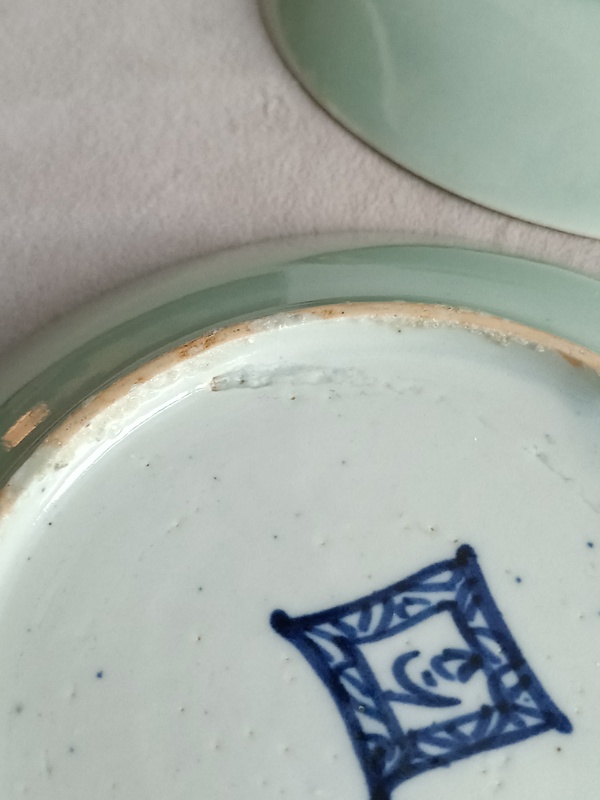 古玩陶瓷豆青釉盤拍賣,當前價格388元