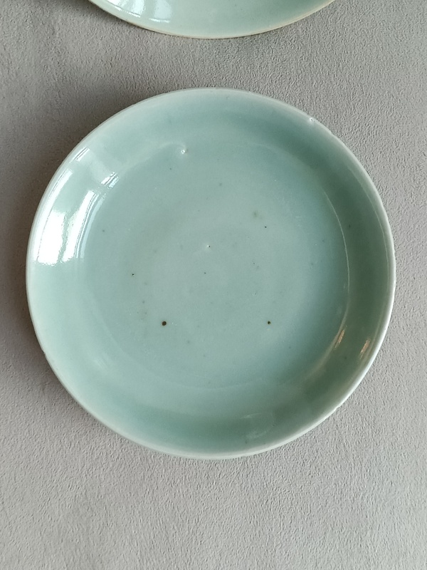 古玩陶瓷豆青釉盤拍賣,當前價格388元