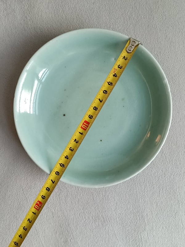 古玩陶瓷豆青釉盤拍賣,當前價格388元
