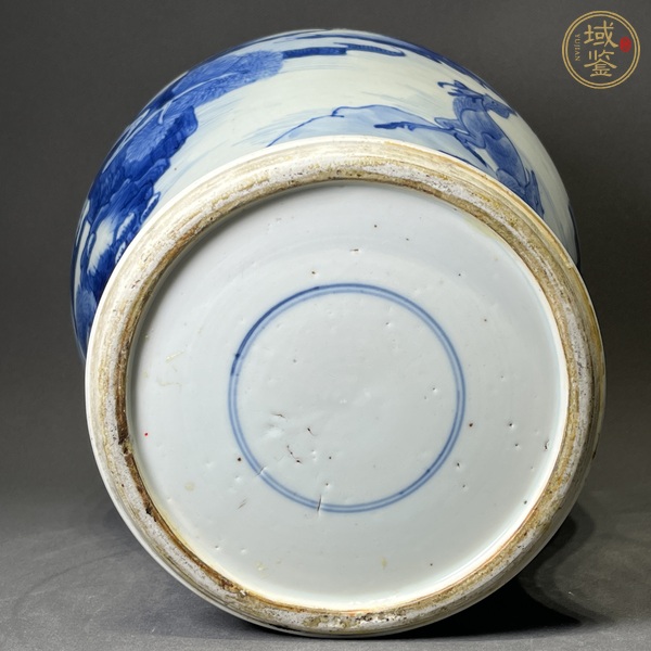 古玩陶瓷鶴鹿同春青花將軍罐真品鑒賞圖
