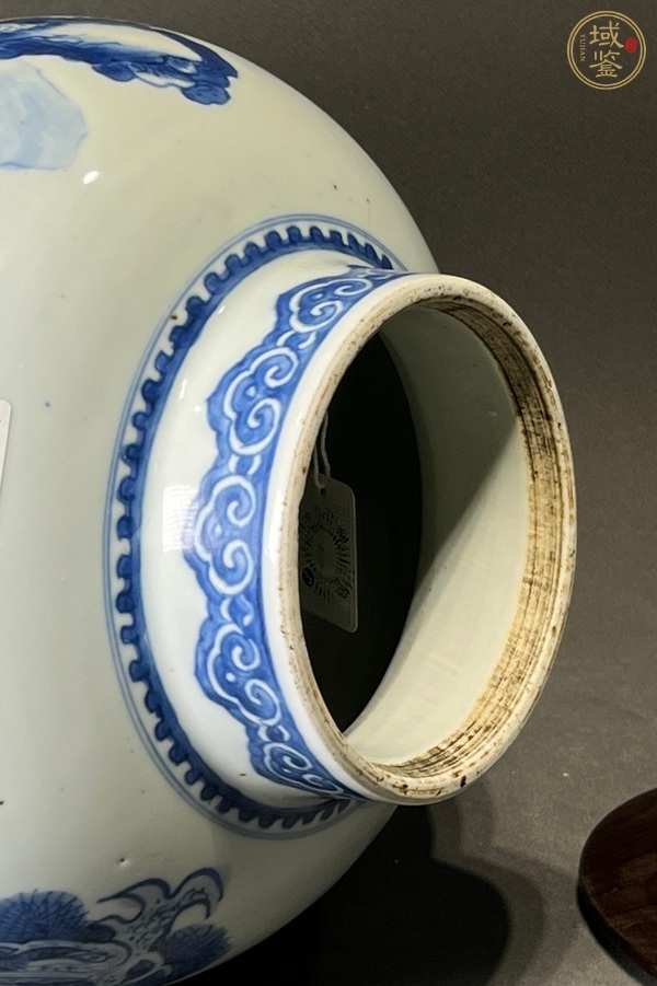 古玩陶瓷鶴鹿同春青花將軍罐真品鑒賞圖