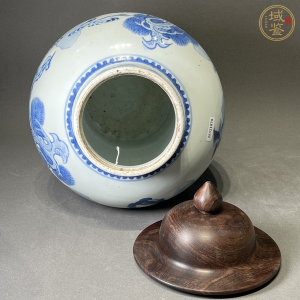 古玩陶瓷鶴鹿同春青花將軍罐真品鑒賞圖