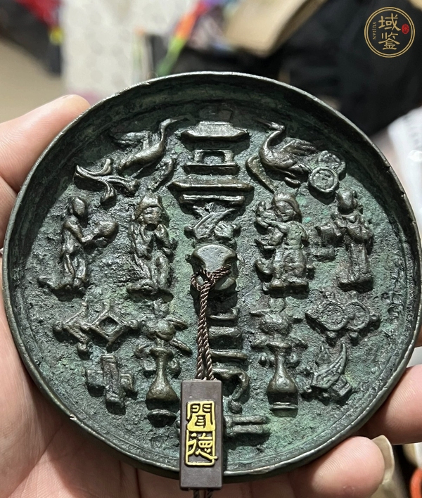 古玩銅器明代多寶鏡真品鑒賞圖