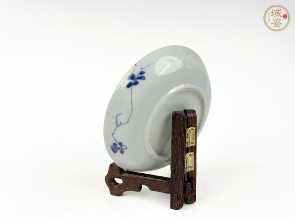 古玩陶瓷清早期·青花佛花紋盤真品鑒賞圖