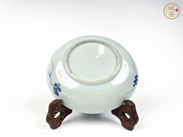 古玩陶瓷清早期·青花佛花紋盤真品鑒賞圖