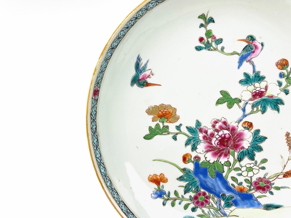 古玩陶瓷清雍乾·粉彩花鳥盤拍賣，當前價格0元