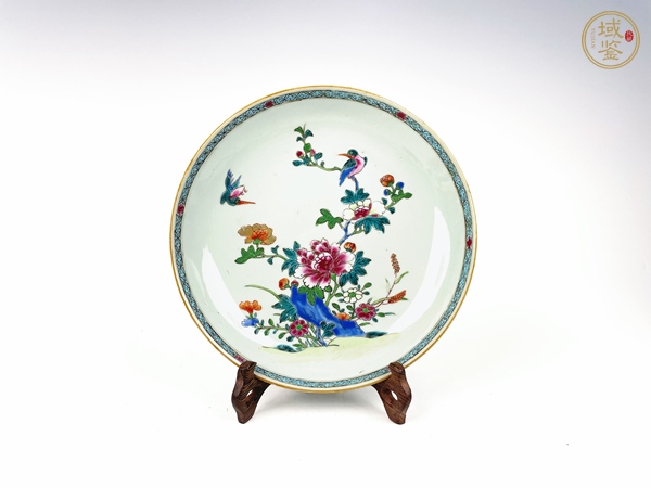 古玩清雍乾·粉彩花鳥盤真品鑒賞圖