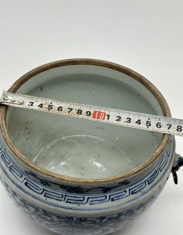 古玩陶瓷青花淡描纏枝花卉紋粥罐拍賣,當前價格688元