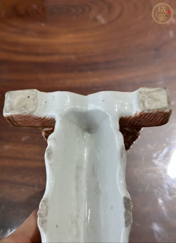 古玩陶瓷粉彩荷塘花卉詩文瓷屏風真品鑒賞圖