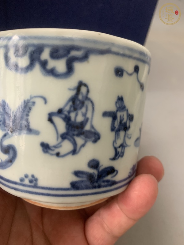 古玩陶瓷攜琴訪友人物紋圈足筒式爐真品鑒賞圖
