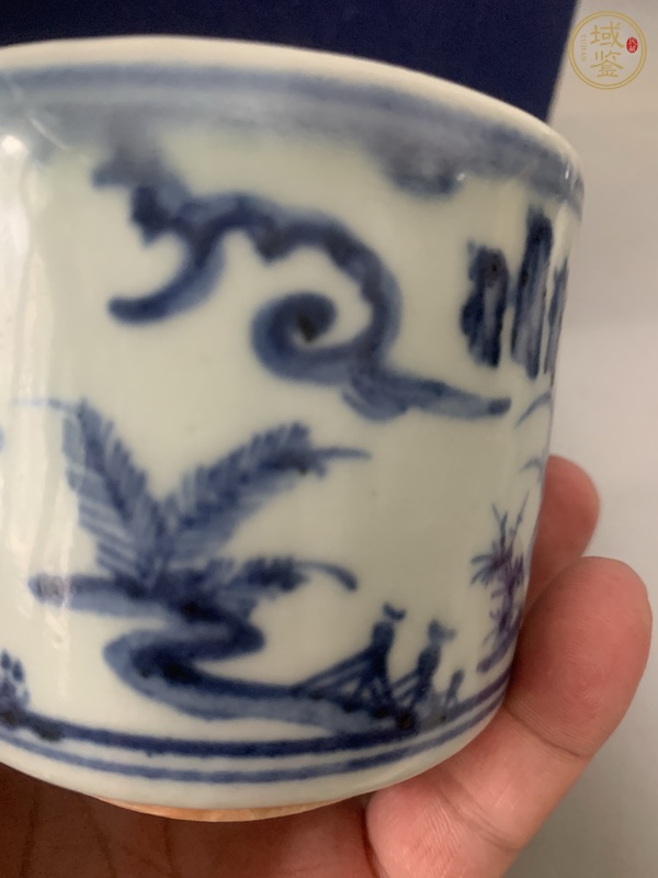 古玩陶瓷攜琴訪友人物紋圈足筒式爐真品鑒賞圖