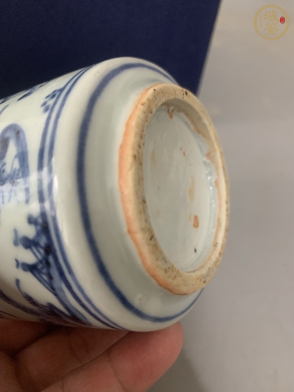 古玩陶瓷攜琴訪友人物紋圈足筒式爐真品鑒賞圖