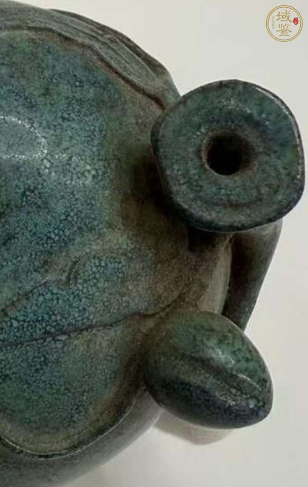 古玩陶瓷爐鈞釉桃型水滴真品鑒賞圖