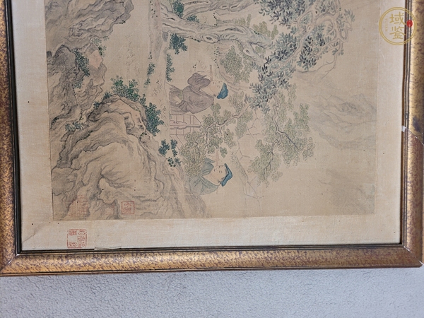 古玩字畫陳繼儒款山水人物手卷真品鑒賞圖